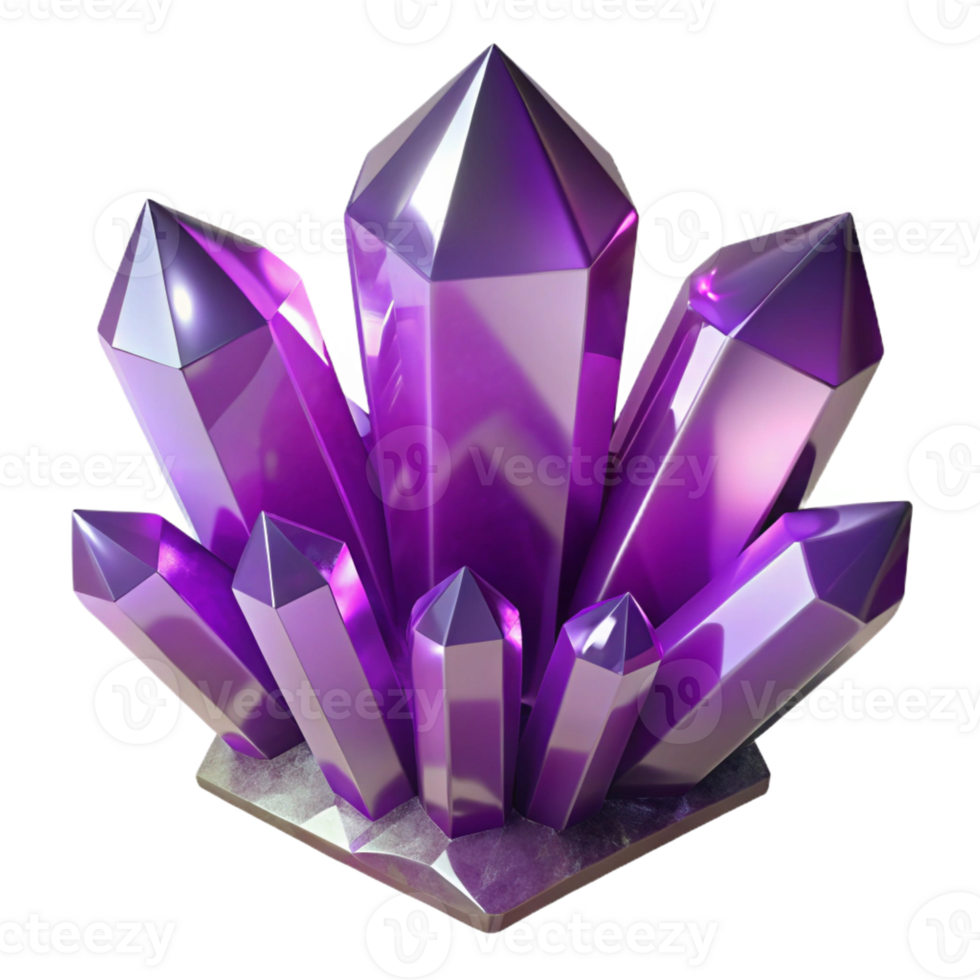 beautiful modern A cluster of amethyst crystals, intricate facets, soft purple lighting, gemstone photography style 4K png