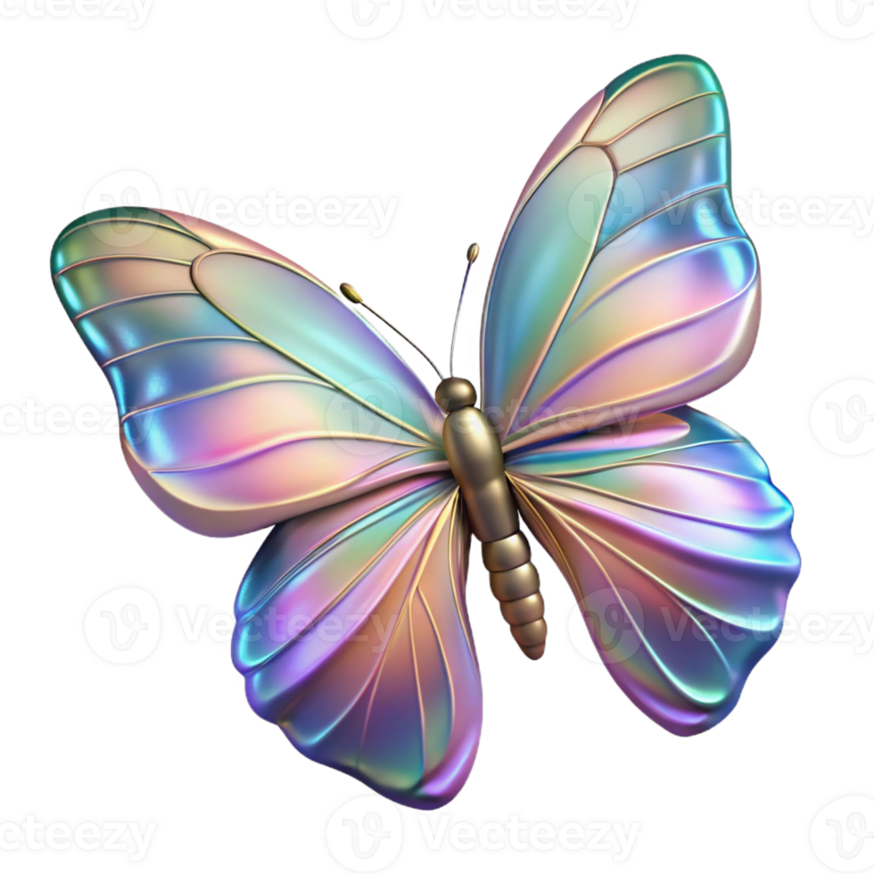 extraordinary creative A delicate butterfly with iridescent wings, soft lighting, macro photography style premium png