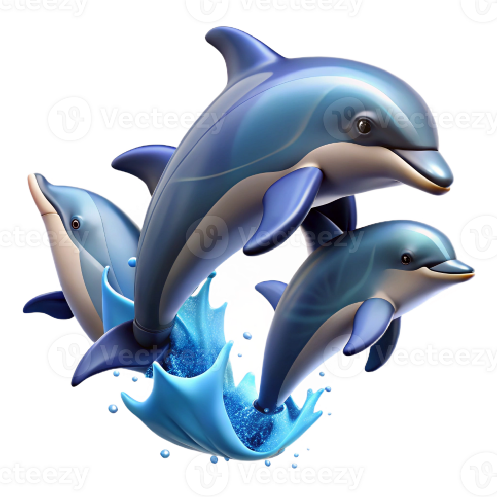 wonderful vintage A group of dolphins leaping from the ocean, dynamic and playful, photorealistic style, natural lighting exclusive png