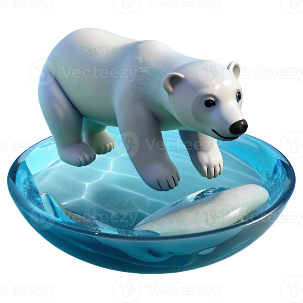 dramatic modern A polar bear swimming in icy water, underwater photography, Arctic setting high resolution png