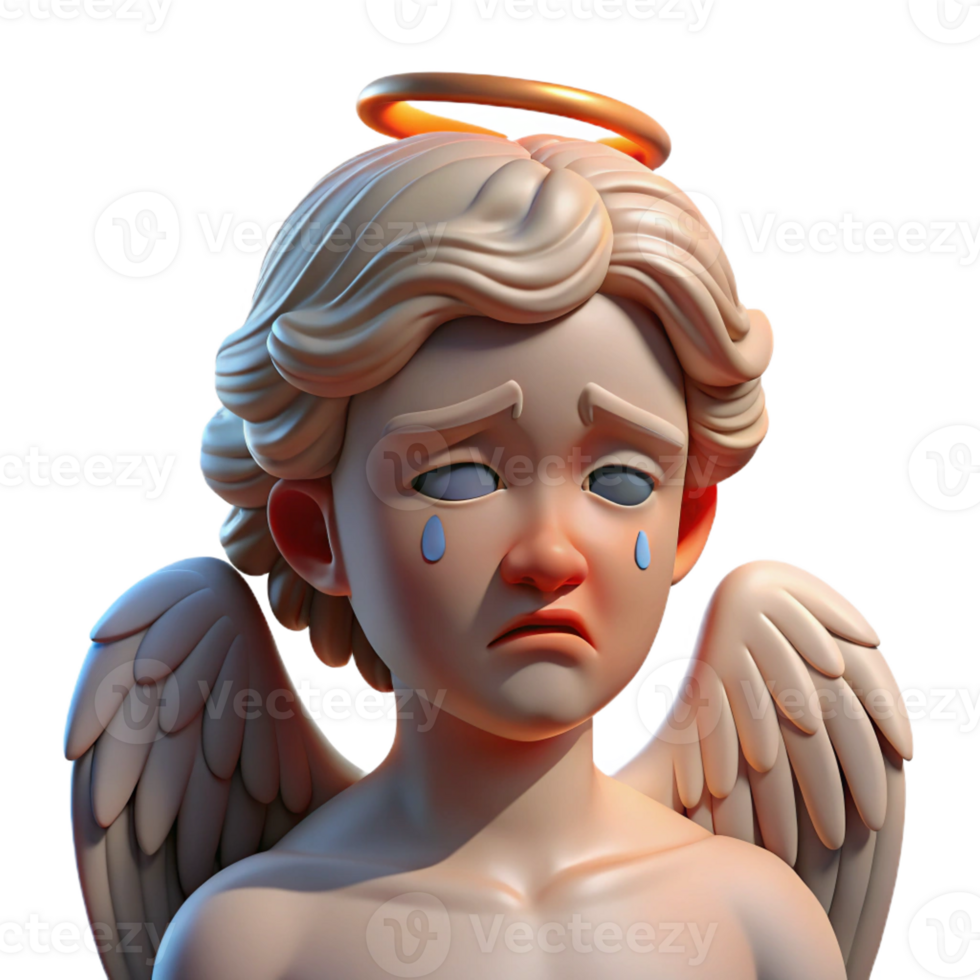 extraordinary traditional A fallen angel with tattered wings weeping tears of blood, illuminated by a single ray of divine light. Rendered in a tragic, Renaissance painting style original png