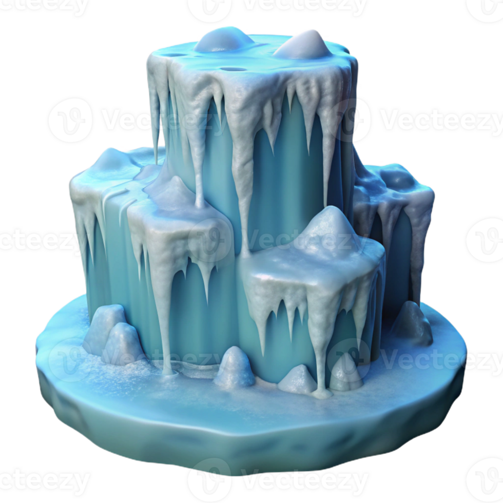 vibrant abstract A frozen waterfall in winter, crisp clear light, photorealistic style exclusive png