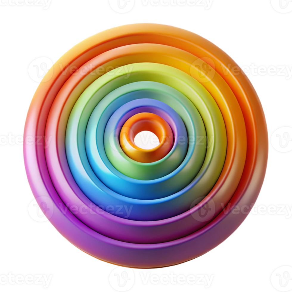 elegant rustic A series of concentric circles, radiating outwards in waves of color, in a vibrant, op-art style high quality png