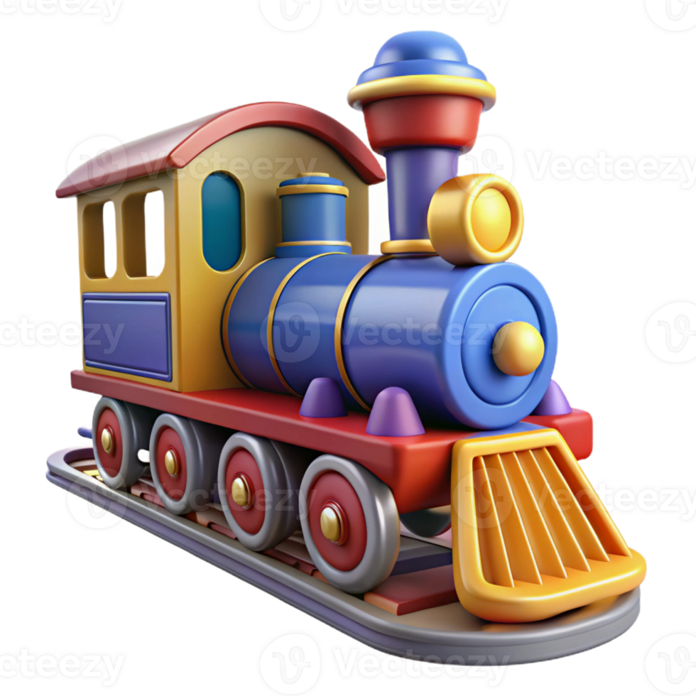 magnificent vintage A cartoon train chugging along a railroad track, scenic countryside and bright sunlight illuminating the scene, rendered in a classic cartoon style exclusive png