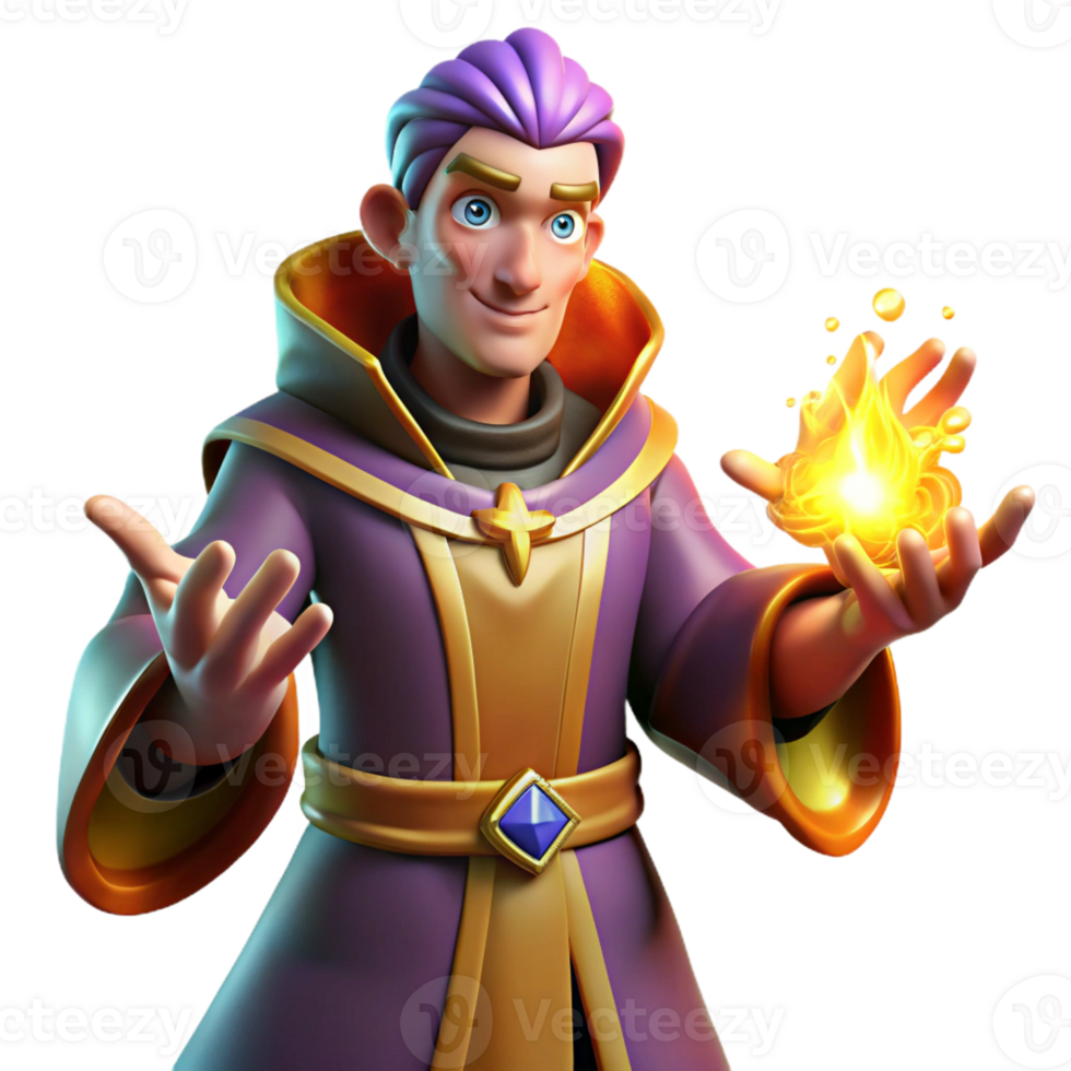 impressive classic A powerful sorcerer casting a spell, hands crackling with magical energy, against a backdrop of swirling nebulae. Digital art, vibrant colors premium png