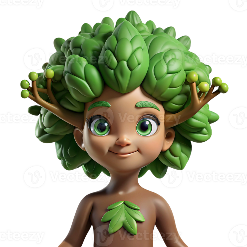 wonderful vintage A playful dryad with bark-like skin and leafy hair, merging with a giant oak tree. Surrealism style, dappled lighting original png