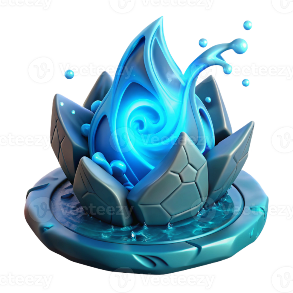 magnificent artistic A powerful elemental with glowing runes etched onto its skin, controlling the flow of water. Abstract style, dynamic lighting professional png