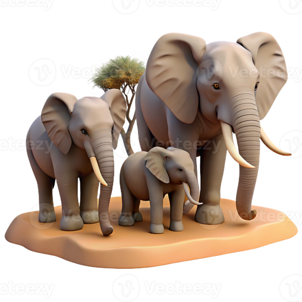 beautiful rustic A family of elephants walking across the savanna, dusty landscape, family bond theme detailed png