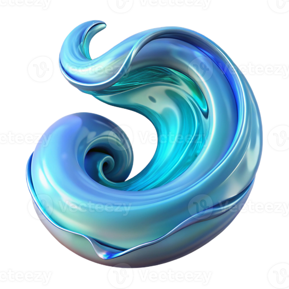 wonderful minimalist A powerful elemental spirit composed of swirling water, its form shimmering and translucent. Abstract style, cool colors authentic png