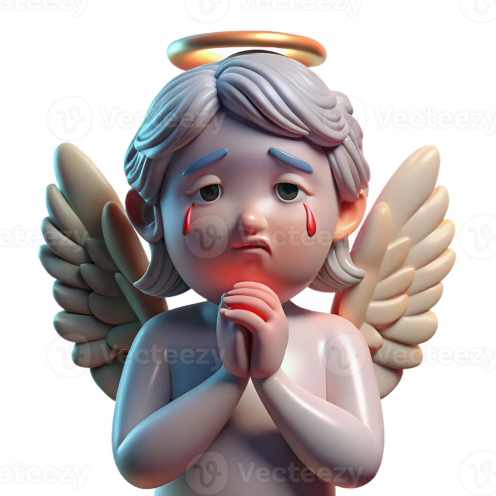 extraordinary artistic A fallen angel with tattered wings weeping tears of blood, illuminated by a single ray of divine light. Rendered in a tragic, Renaissance painting style genuine png