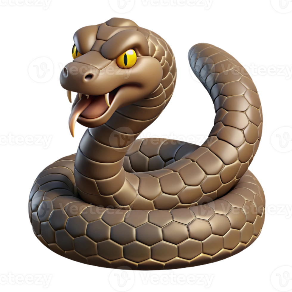 stunning artistic A coiled rattlesnake ready to strike, dramatic lighting, tense and realistic style high resolution png