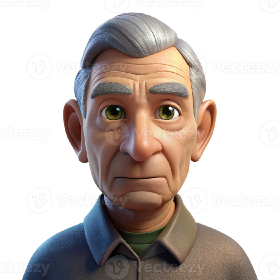 dramatic rustic Close-up portrait of an elderly man with deep wrinkles and a weathered face, illuminated by a single spotlight from above, in a hyperrealistic style authentic png