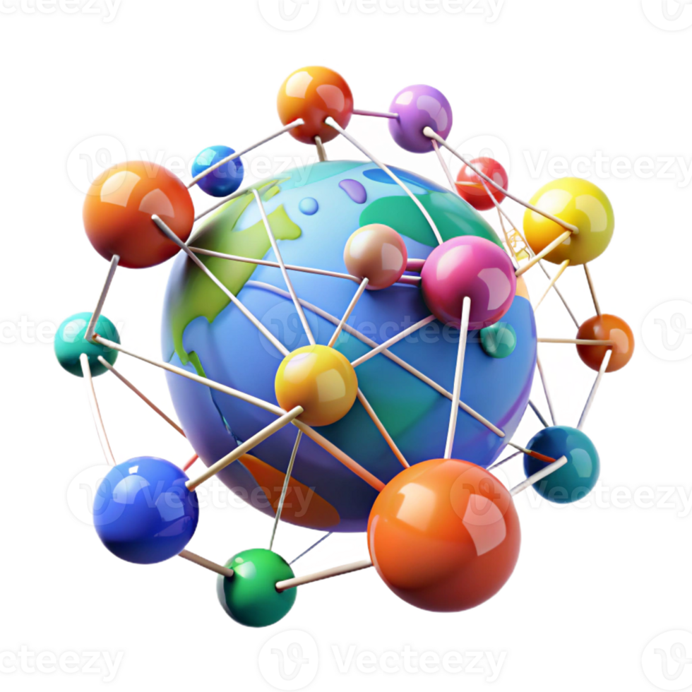 magnificent classic A data visualization representing global internet traffic, colorful, dynamic lines and nodes, abstract style genuine png