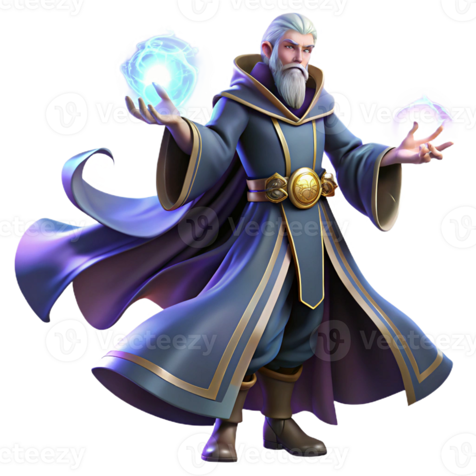 extraordinary contemporary A powerful sorcerer with flowing robes and glowing hands, casting a spell of swirling arcane energy. Dramatic, magical lighting, fantasy painting style authentic png