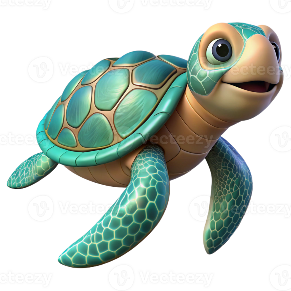 elegant modern A playful sea turtle swimming through crystal clear water, its shell adorned with intricate patterns, rendered in a tranquil, underwater style premium png
