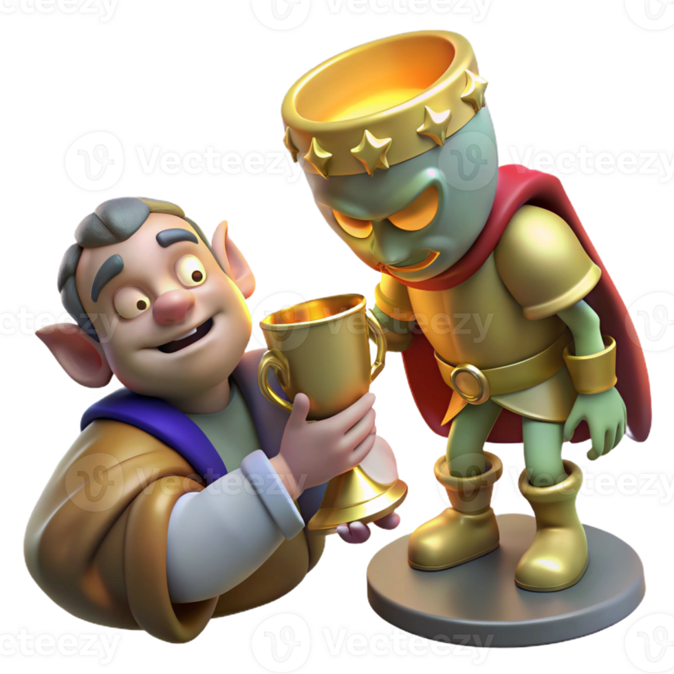 serene traditional A mischievous imp stealing a golden chalice from a sleeping knight, illuminated by moonlight, in a grotesque, medieval style professional png