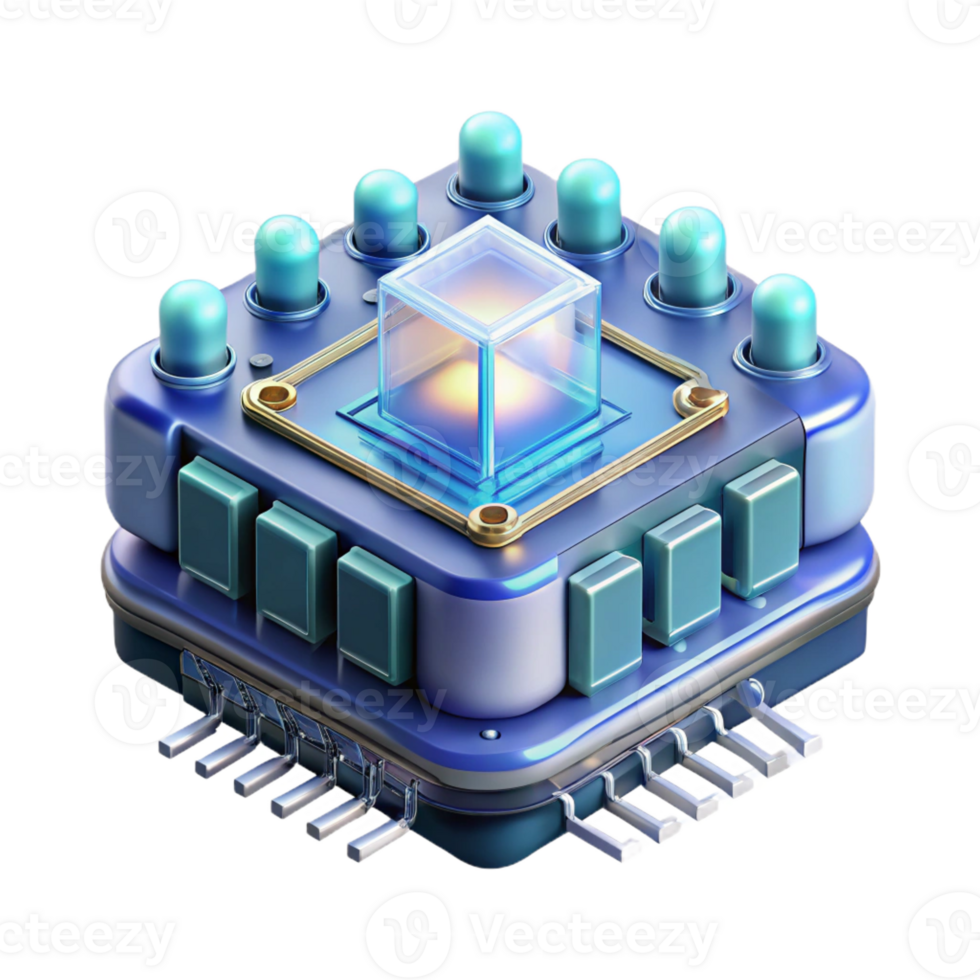extraordinary vintage A quantum computer processing vast amounts of data, complex glowing circuits, abstract and futuristic exclusive png