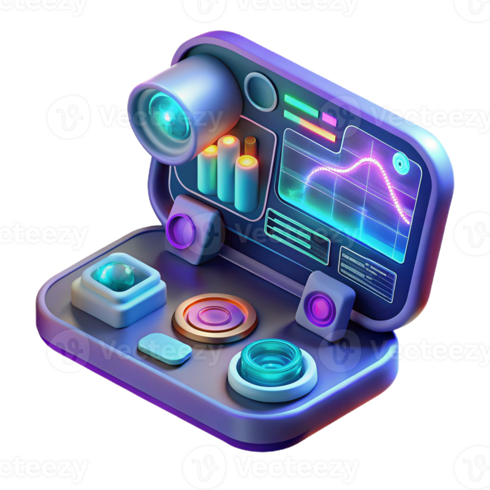 stunning traditional A futuristic, holographic interface, displaying complex data visualizations and interactive controls. Cyberpunk style, neon colors, dynamic composition original png