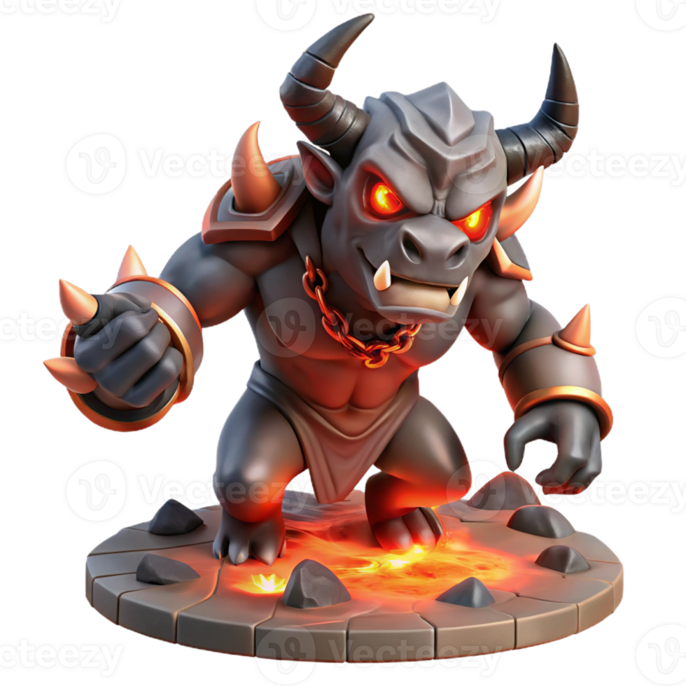 stunning creative A fearsome minotaur with glowing red eyes, charging through a labyrinth of obsidian, illuminated by flickering torchlight. Dynamic, action-oriented. Dark fantasy style high quality png