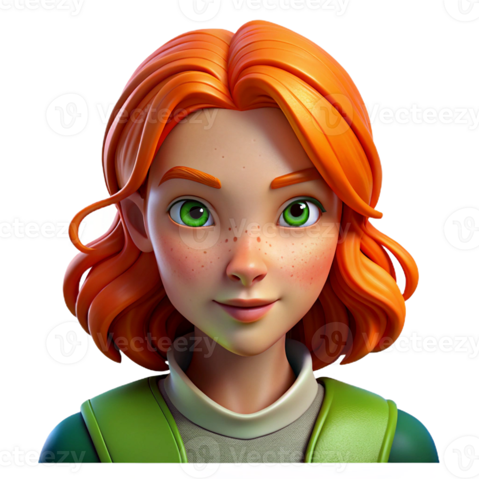vibrant vintage Portrait of a young woman with fiery red hair, freckles, and piercing green eyes, lit by a soft Rembrandt light, painted in the style of pre-Raphaelite Brotherhood original png