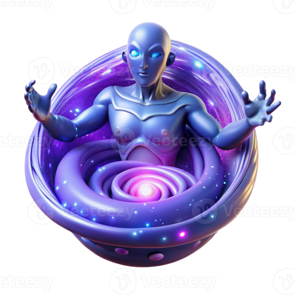 magnificent rustic A vibrant, swirling vortex of cosmic energy giving birth to a humanoid deity with constellations for skin, illuminated by nebulae, in a psychedelic style genuine png