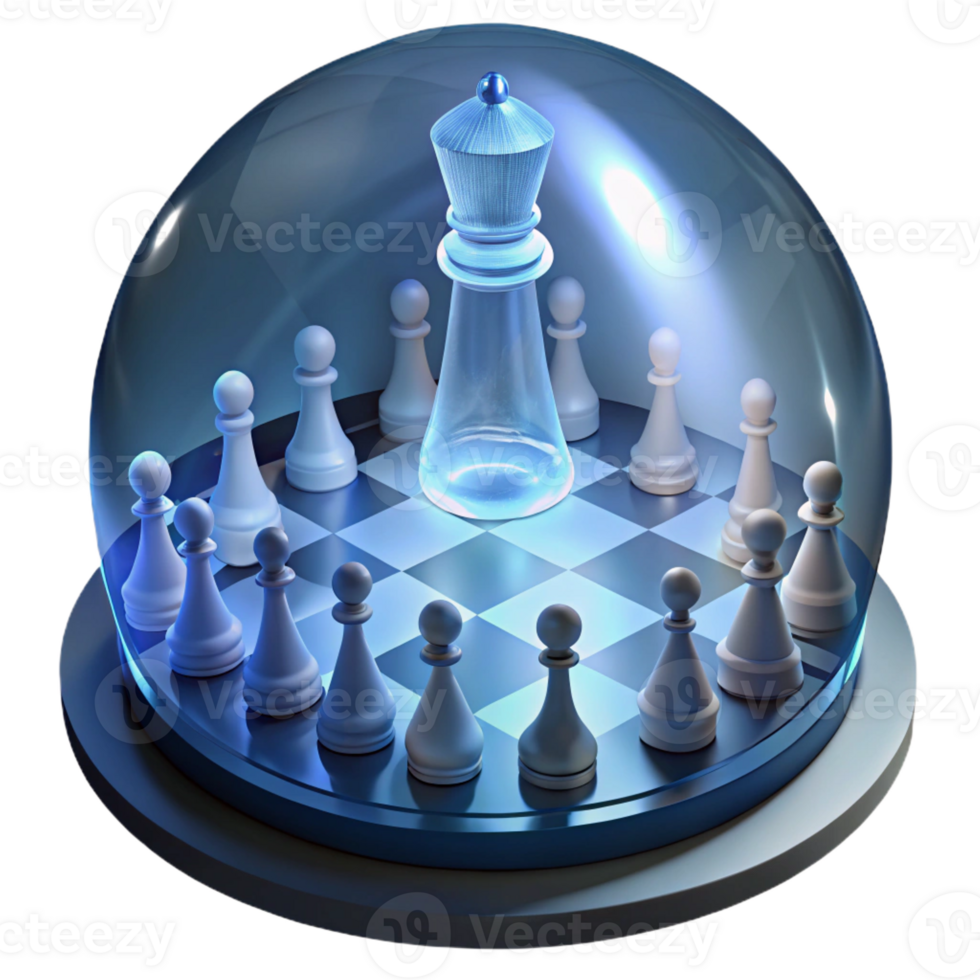 elegant traditional A giant chessboard with human pawns standing frozen in mid-game, illuminated by a dramatic spotlight. Surrealist photography style 4K png