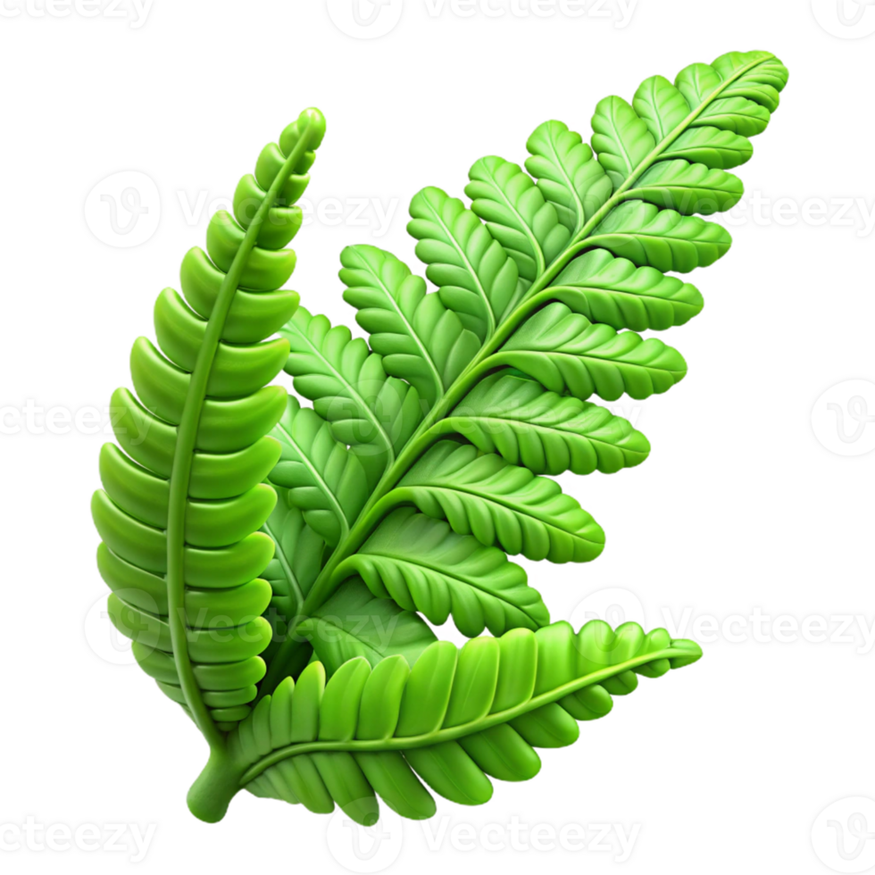 serene modern A lush, green fern unfurling in a beam of dappled sunlight, hyperrealistic style, intricate details of the plant's structure visible premium png