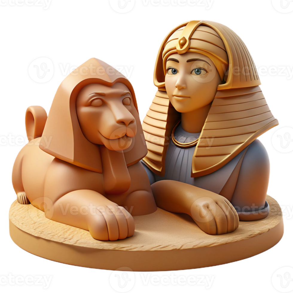 beautiful modern A mysterious sphinx with the body of a lion and the head of a woman, gazing enigmatically into the distance. Warm, desert lighting. Ancient Egyptian style genuine png