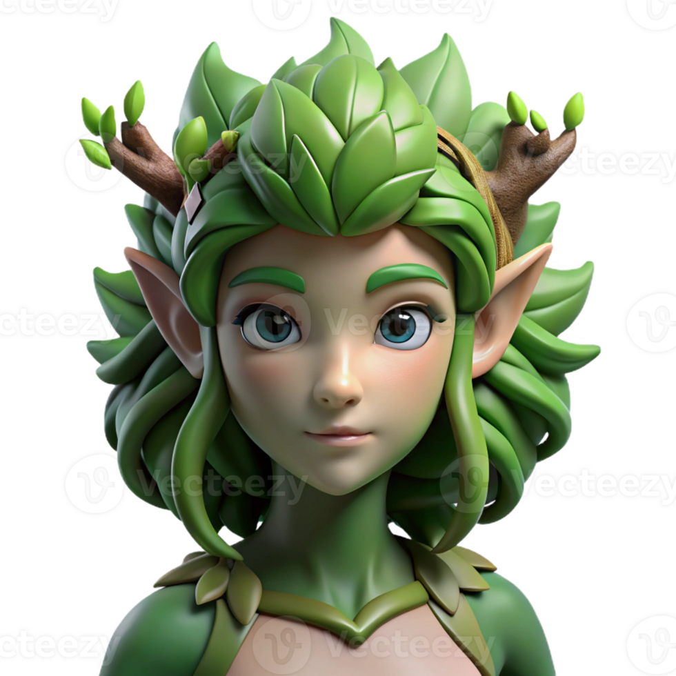 impressive classic A beautiful dryad with bark-like skin and leafy hair, merging with a giant oak tree. Soft, green lighting. Fantasy realism style authentic png