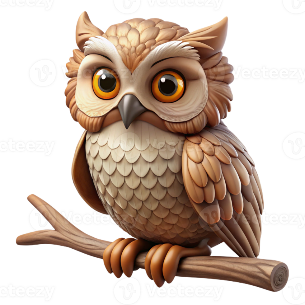 elegant contemporary A wise old owl perched on a branch, its feathers ruffled by a gentle breeze, depicted in a vintage, engraved style exclusive png