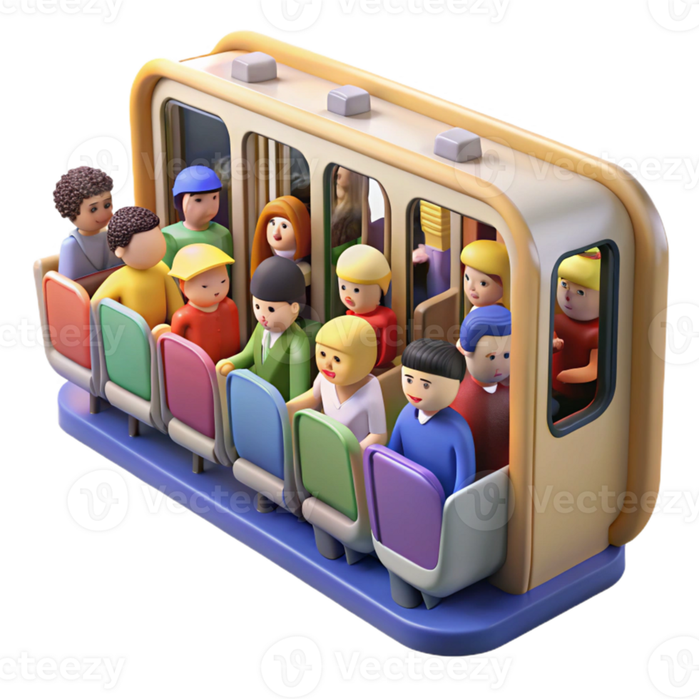 impressive abstract A crowded subway car with diverse passengers, candid photography style, fluorescent lighting authentic png