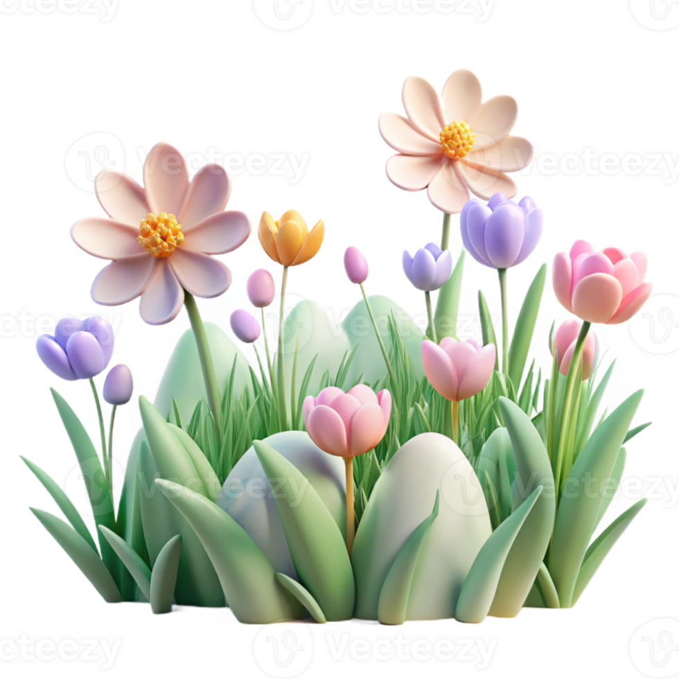 beautiful classic A field of wildflowers swaying in the breeze, soft pastel colors, romantic style detailed png