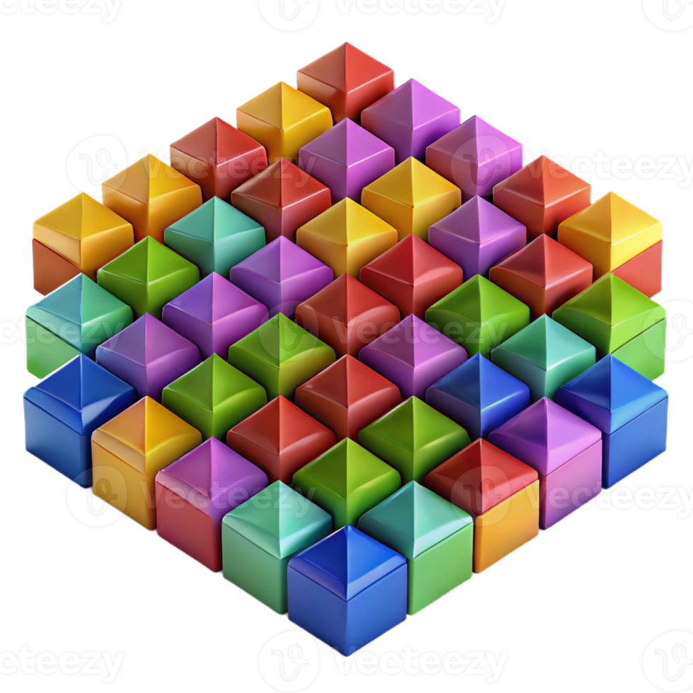 vibrant rustic A field of colorful, geometric shapes arranged in a tessellated pattern, with sharp lines and vibrant hues professional png