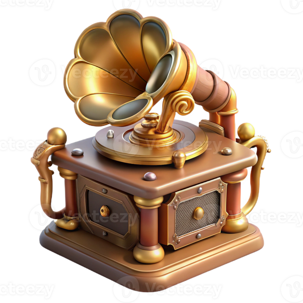 wonderful artistic A steampunk music box, ornate and detailed, playing a melancholic tune, soft, warm lighting, vintage style premium png