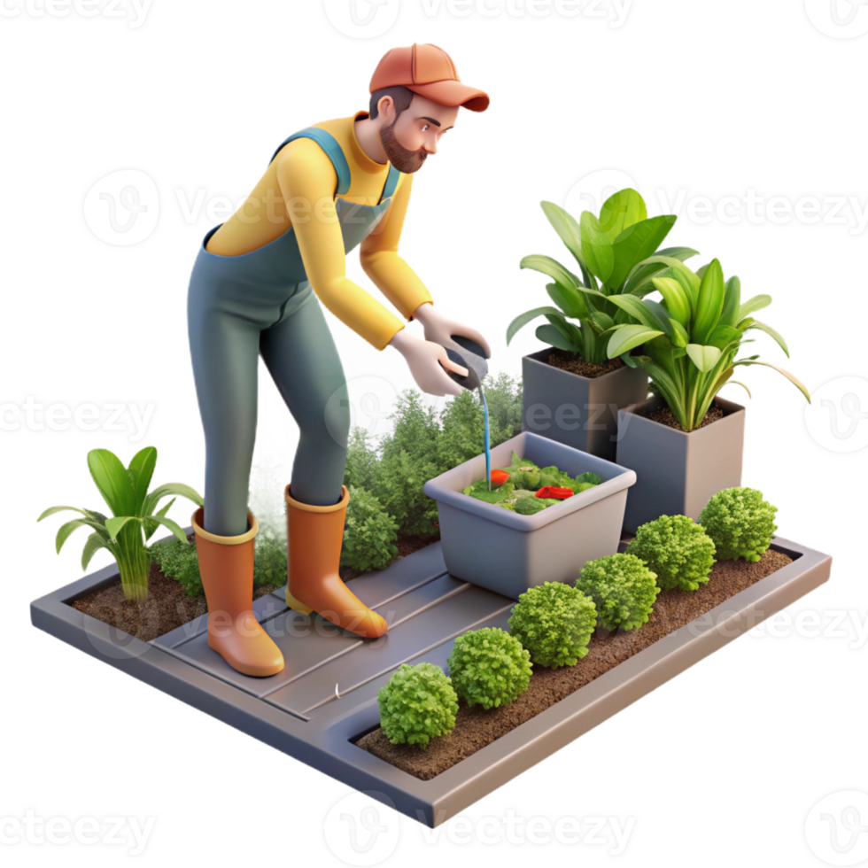 stunning rustic An urban gardener tending to their rooftop garden, urban farming photography, natural light 4K png