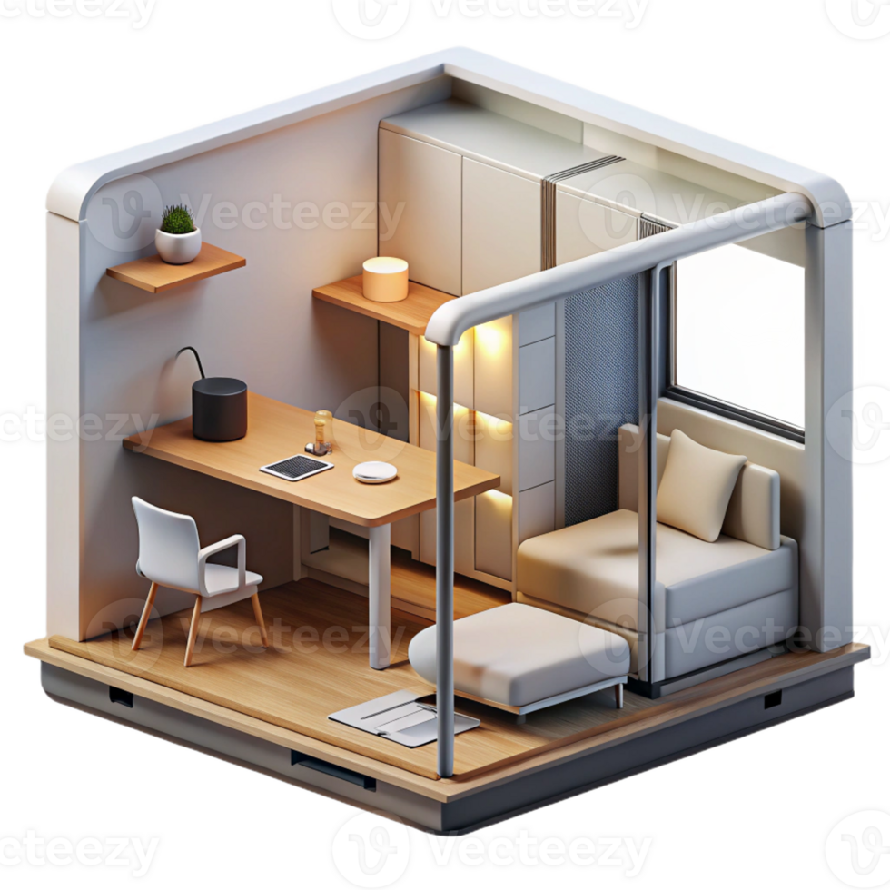 magnificent rustic Microscale housing unit, compact design, multifunctional furniture, minimalist style high quality png