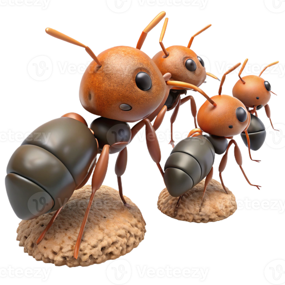 beautiful rustic A colony of busy ants marching in a line, carrying crumbs of food. Macro photography, close-up detail premium png
