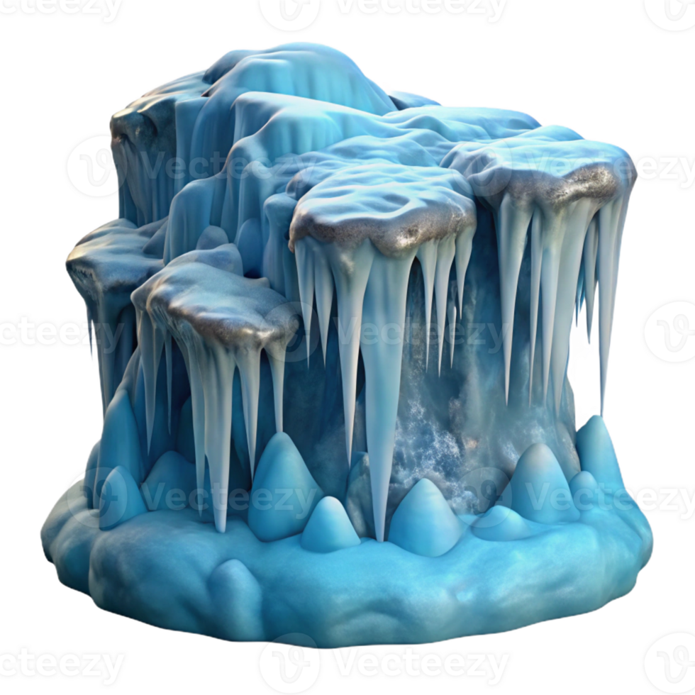 beautiful traditional A frozen waterfall, intricate ice formations, dramatic lighting high quality png