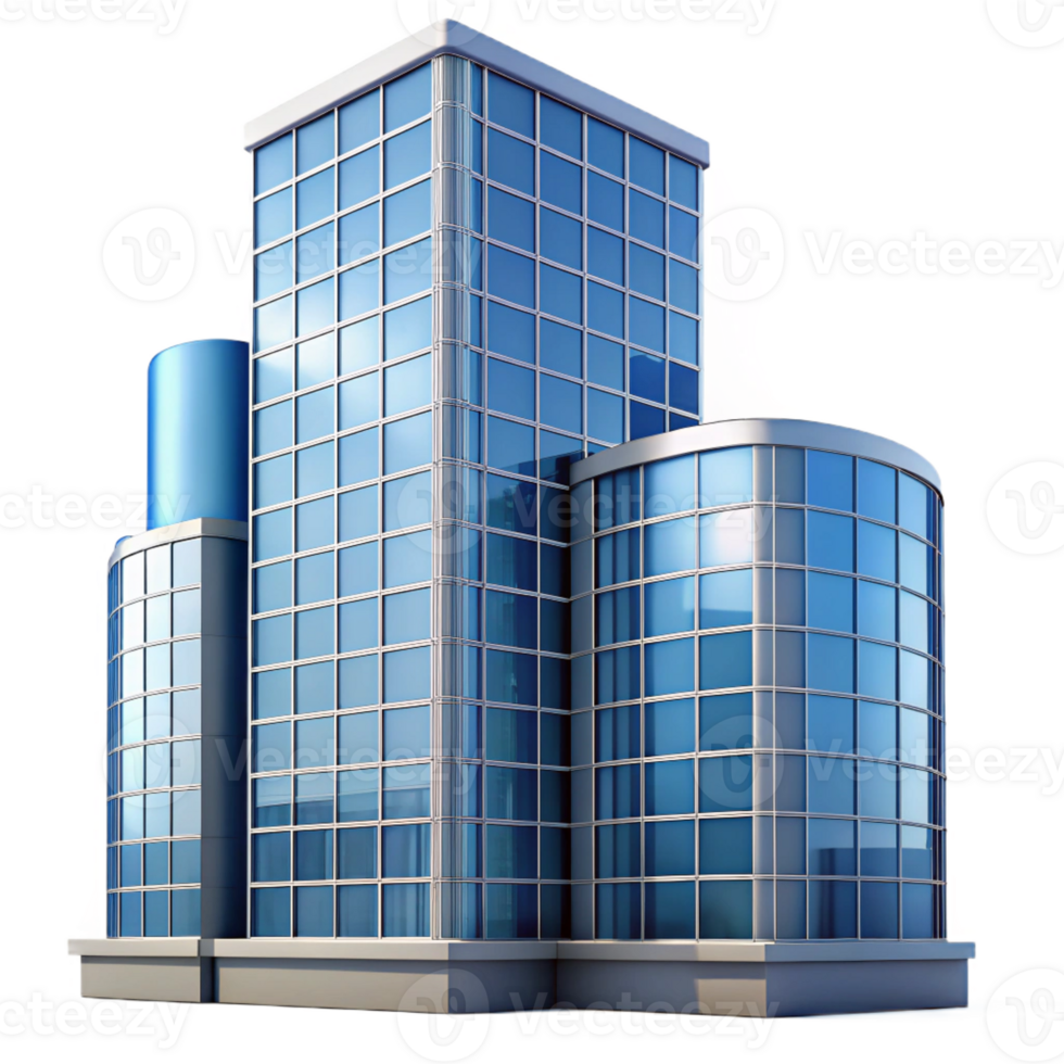 vibrant modern A skyscraper reflected in a glass facade of another building, modern architecture, abstract composition, clear daylight professional png