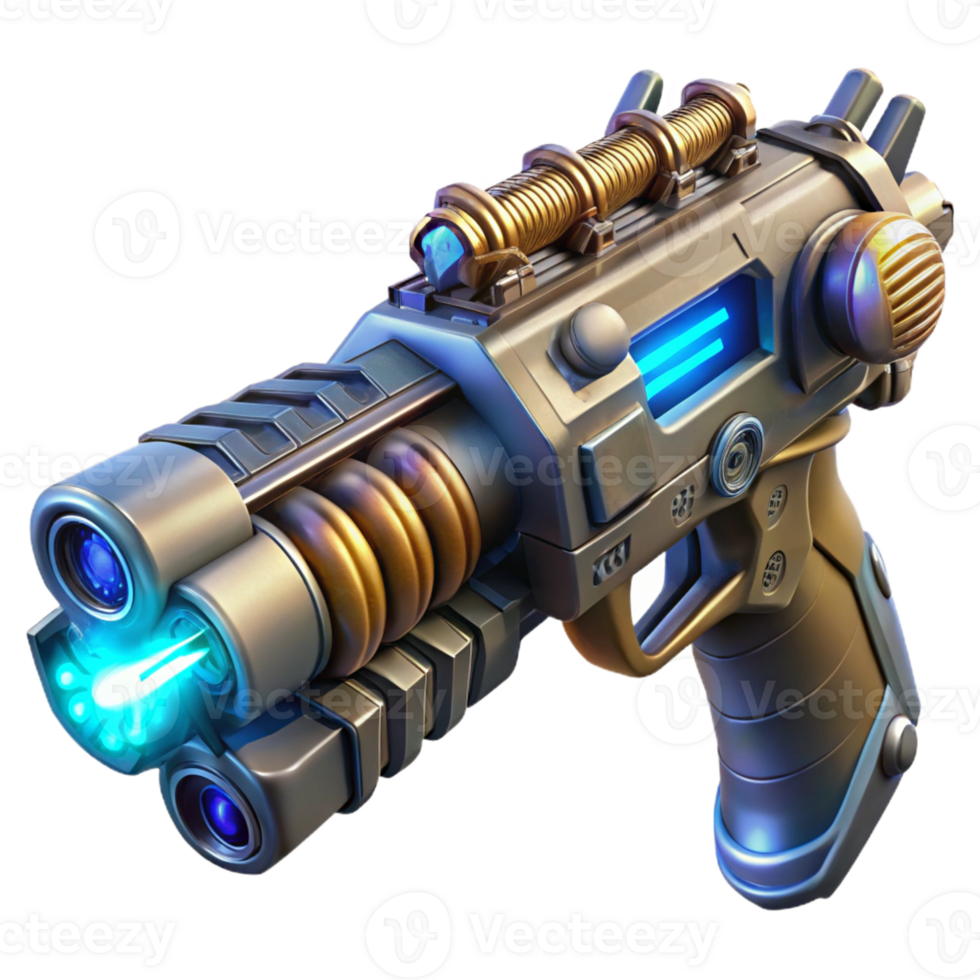 elegant minimalist A futuristic weapon, with intricate engravings and glowing energy coils, held by a gloved hand. Sci-fi realism, detailed textures, dramatic lighting high quality png