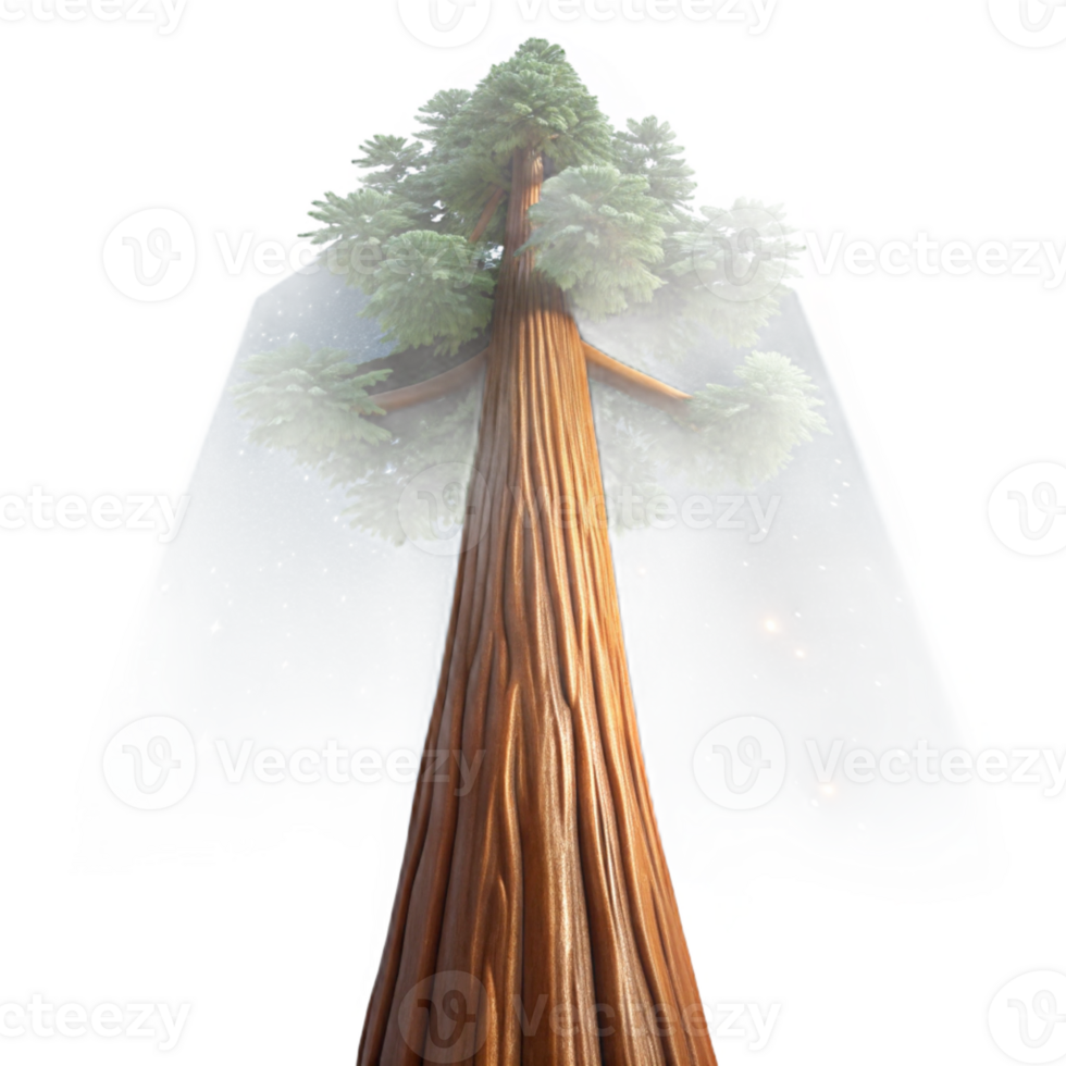 impressive creative A giant sequoia tree reaching towards the starry night sky, low angle shot, majestic and awe-inspiring high quality png