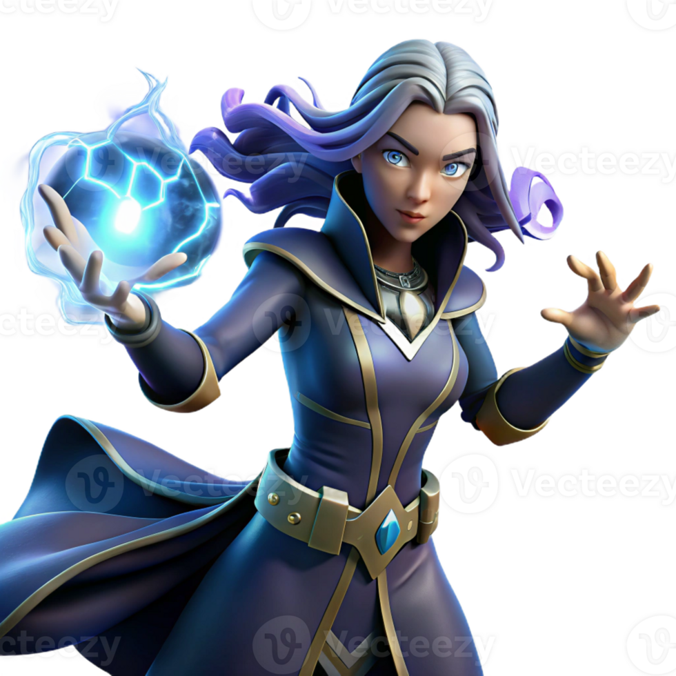 stunning vintage A powerful sorceress with glowing hands summoning a storm of swirling energy, in a dynamic, comic book style original png