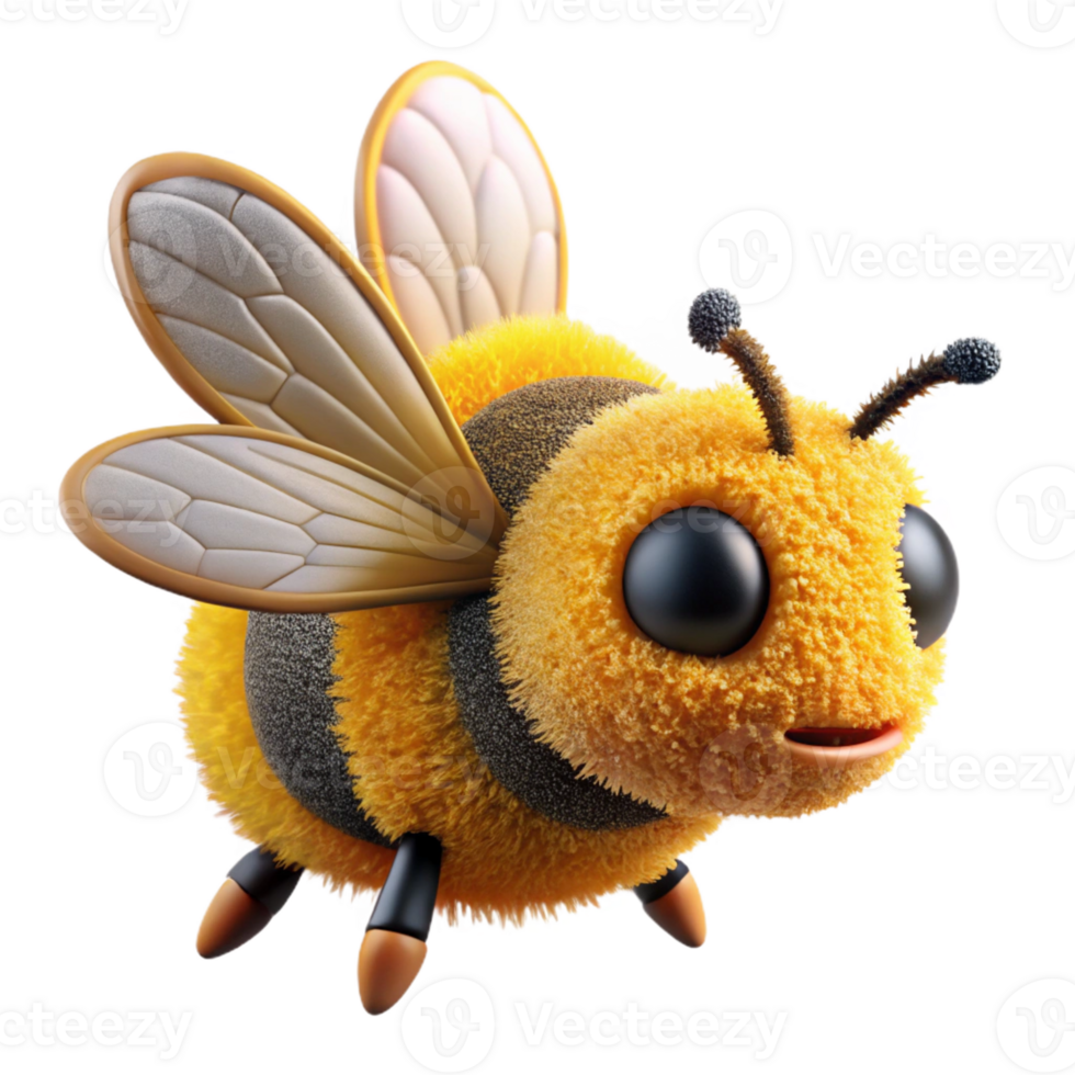 extraordinary artistic A busy bee collecting nectar from a flower, its fuzzy body covered in pollen, depicted in a close-up, macro photography style genuine png