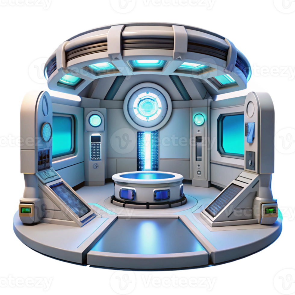 wonderful abstract Space station interior, futuristic technology, sterile white lighting, sci-fi style premium png