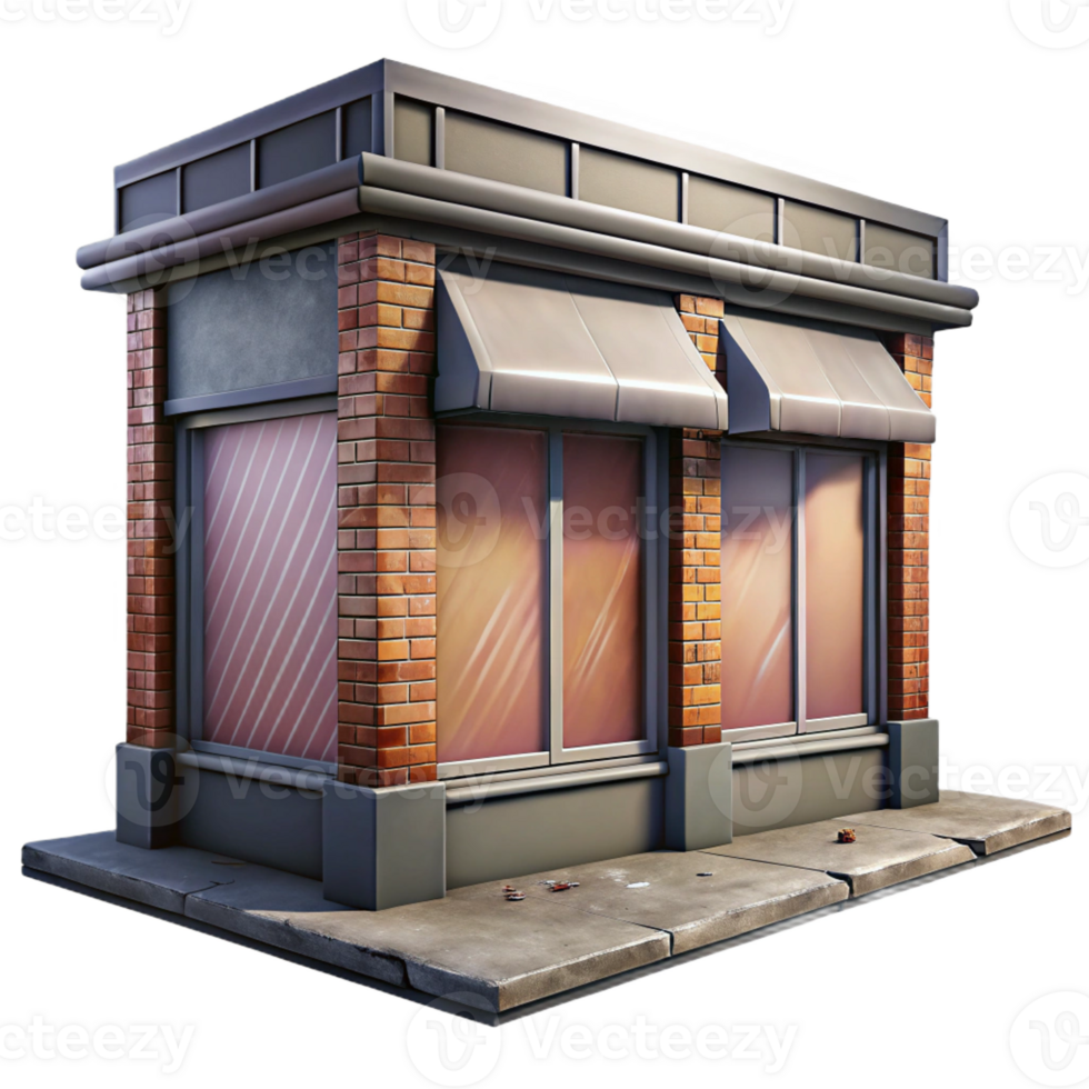 vibrant classic A closed storefront with graffiti and boarded-up windows, urban decay, dim lighting, gritty realism detailed png