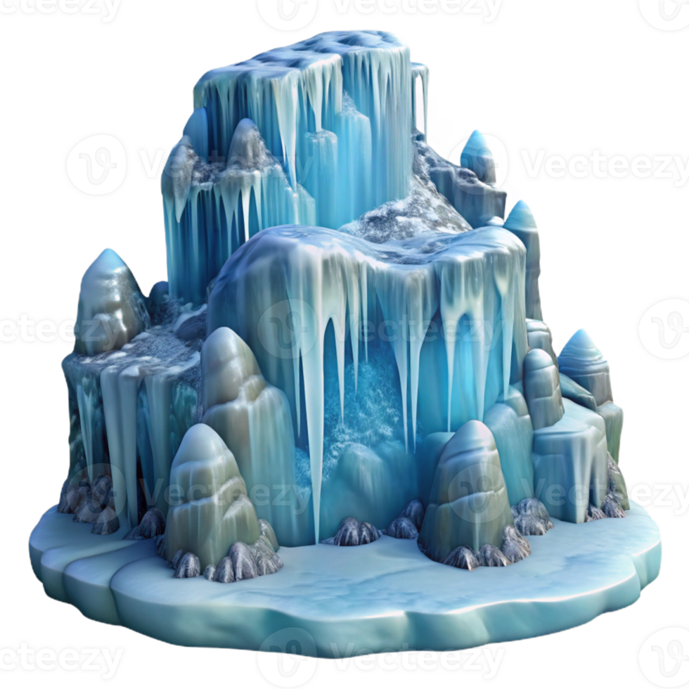 wonderful minimalist A frozen waterfall, intricate ice formations, dramatic lighting authentic png
