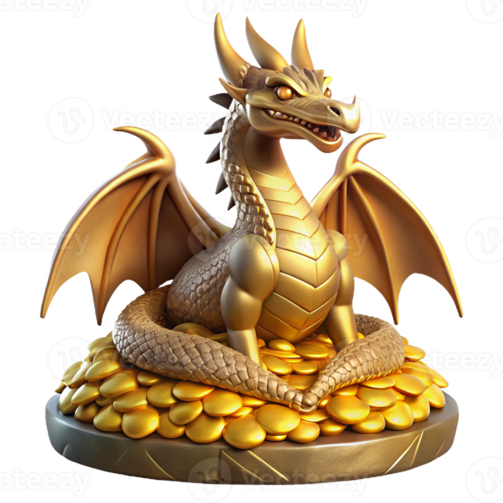 dramatic artistic A regal dragon perched atop a hoard of gold, its scales shimmering in the candlelight, in a fantasy art style, with intricate details original png
