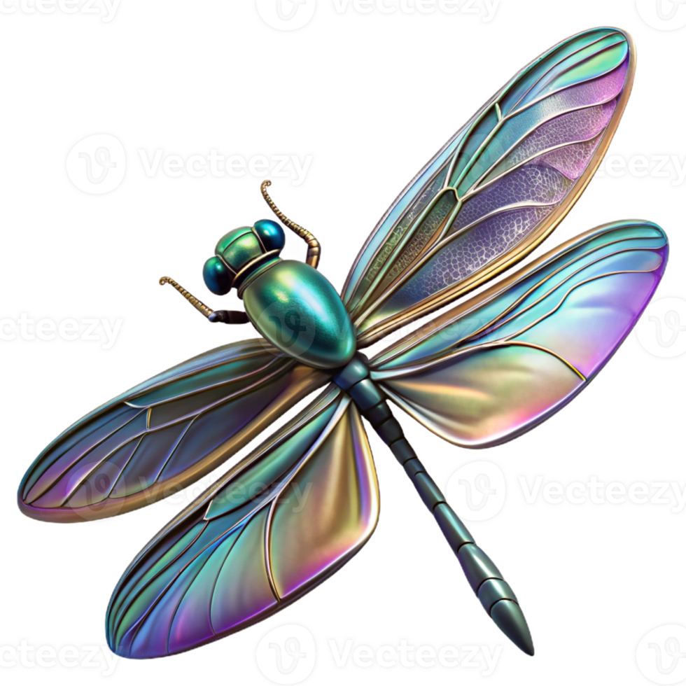 serene traditional A close-up of a dragonfly's wings, iridescent colors, macro photography style authentic png