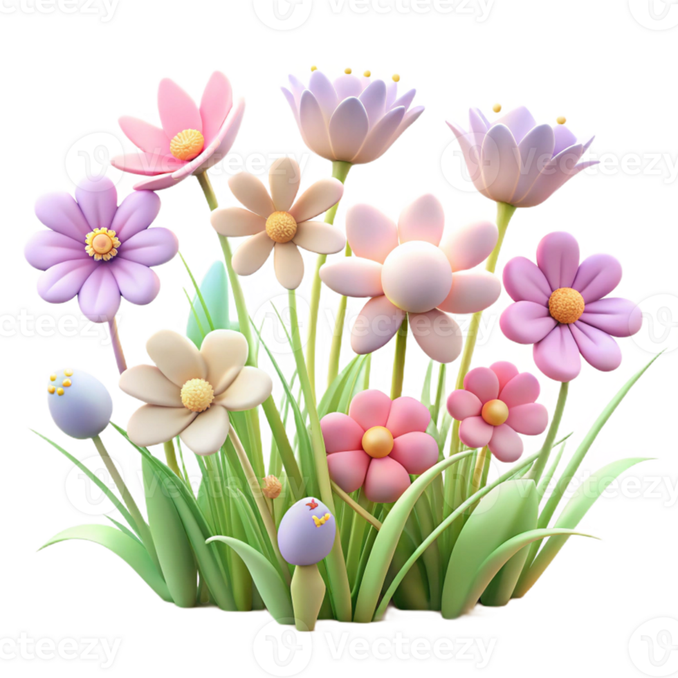 elegant artistic A field of wildflowers swaying in the breeze, soft pastel colors, romantic style original png