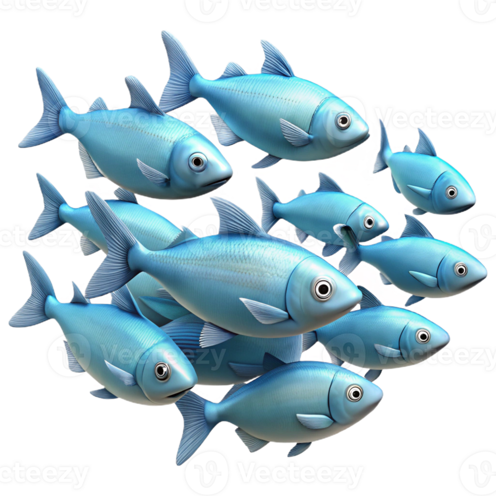 wonderful traditional A school of fish swimming in unison, underwater scene, natural lighting genuine png